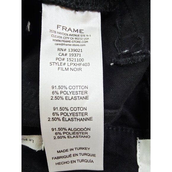 Frame Size 32X31 Womens Le Pixie High Flare Black Denim 5 Pocket Jeans - Picture 10 of 13